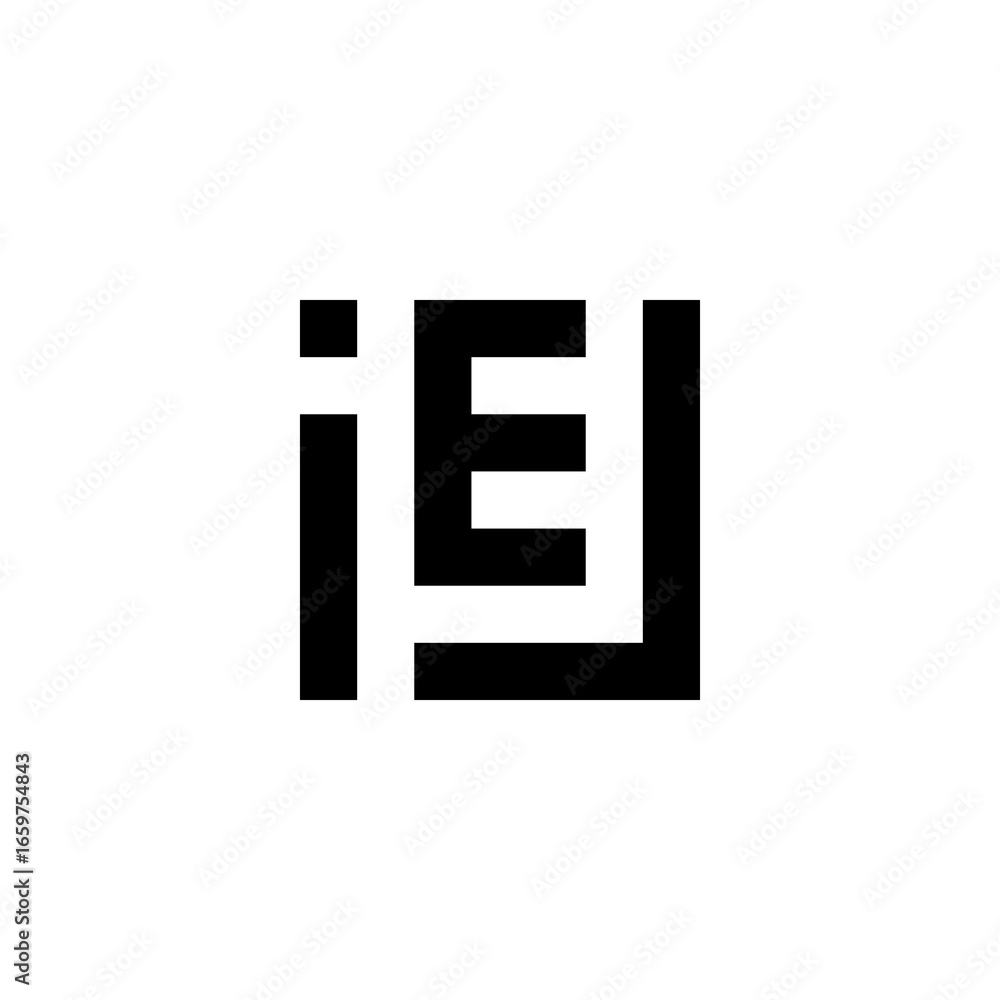 Obraz premium Letter iEJ square geometric symbol simple logo vector