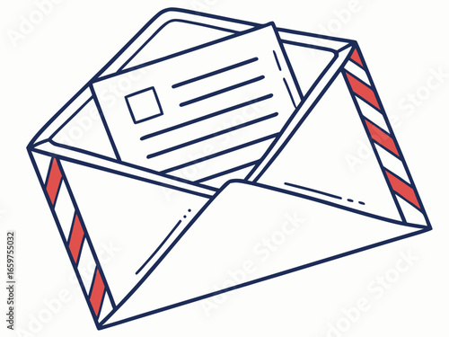 Cute, stylized illustration of a mail box. A simple, hand-drawn vector graphic of a mail box, perfect for branding, logos, or social media posts.