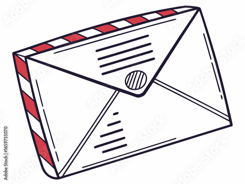Cute, stylized illustration of a mail box. A simple, hand-drawn vector graphic of a mail box, perfect for branding, logos, or social media posts.