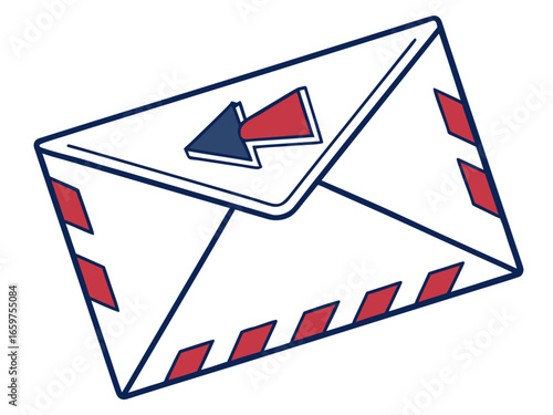 Cute, stylized illustration of a mail box. A simple, hand-drawn vector graphic of a mail box, perfect for branding, logos, or social media posts.