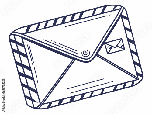 Cute, stylized illustration of a mail box. A simple, hand-drawn vector graphic of a mail box, perfect for branding, logos, or social media posts.