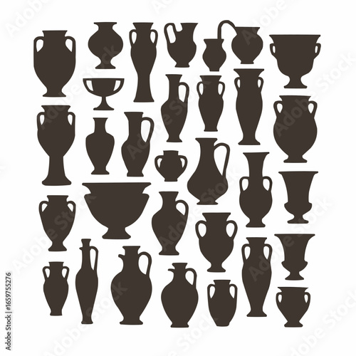 set of ceramic vases