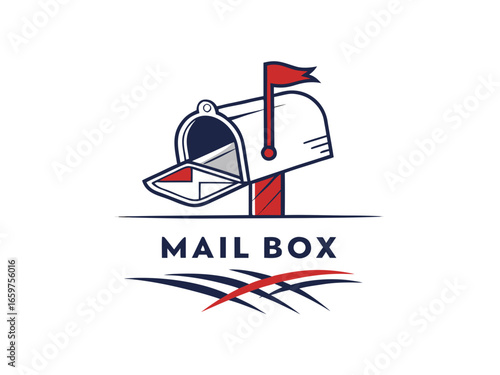 Cute, stylized illustration of a mail box. A simple, hand-drawn vector graphic of a mail box, perfect for branding, logos, or social media posts.