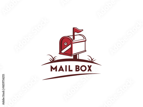 Cute, stylized illustration of a mail box. A simple, hand-drawn vector graphic of a mail box, perfect for branding, logos, or social media posts.