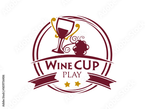 Stylish Winter Cup Logo Design for Sports Competition ,This eye-catching logo design embodies a winter sports competition, featuring a trophy and ice skates, perfect for a winter cup.