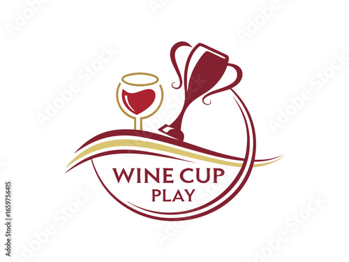 Stylish Winter Cup Logo Design for Sports Competition ,This eye-catching logo design embodies a winter sports competition, featuring a trophy and ice skates, perfect for a winter cup.