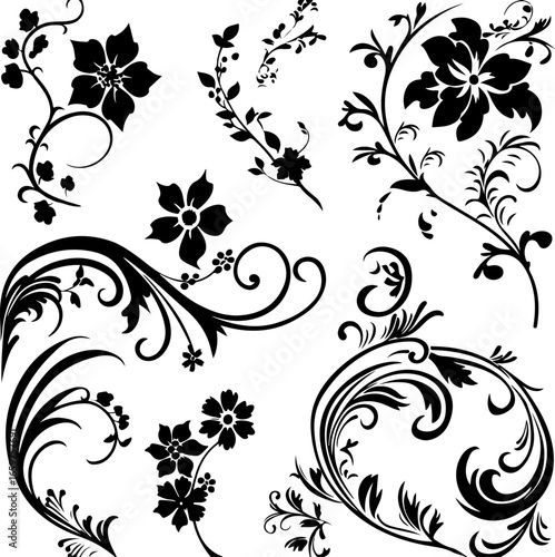 Elegant Vintage Floral Ornaments Set