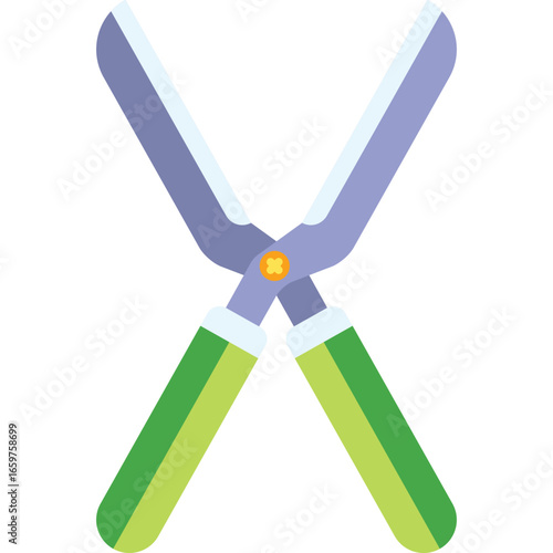 Hedge Shears Vector Flat Illustration