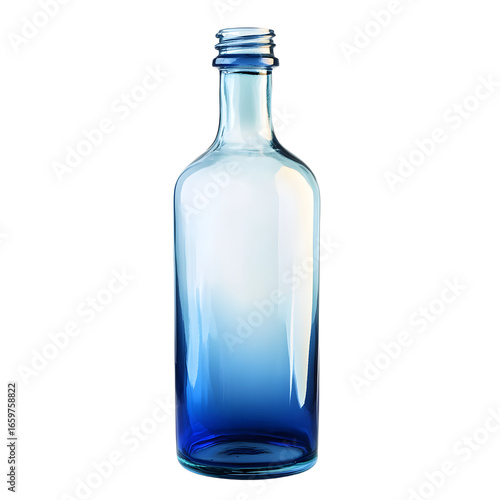 Wallpaper Mural Elegant Empty Glass Bottle with Blue Ombre Tint Isolated on White Background Torontodigital.ca