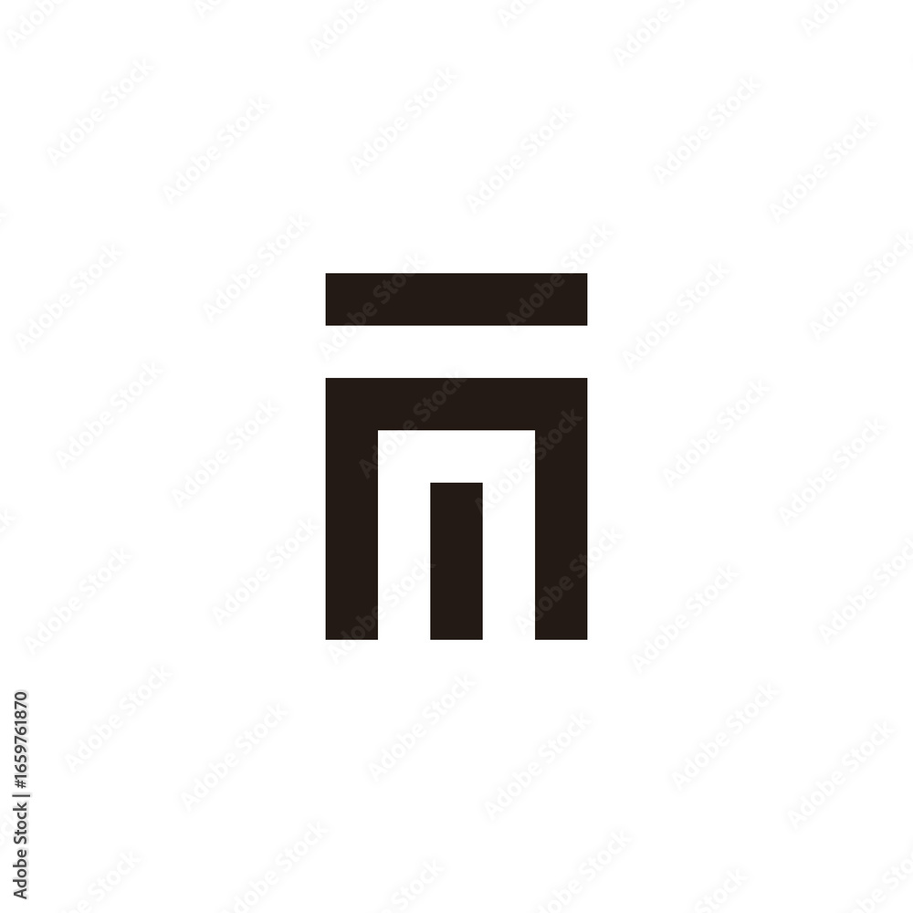 Obraz premium Letter nT square geometric symbol simple logo vector
