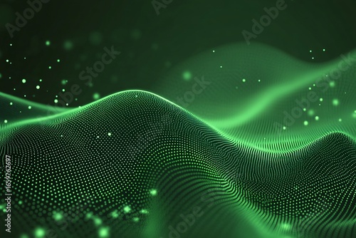 Stunning green network data flow background for tech concepts