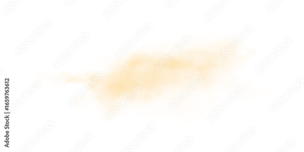 Fototapeta premium Soft Yellow Smoke Trail. Realistic Misty Effect for Atmospheric Design, Visual Overlays, or Abstract Digital Art Projects