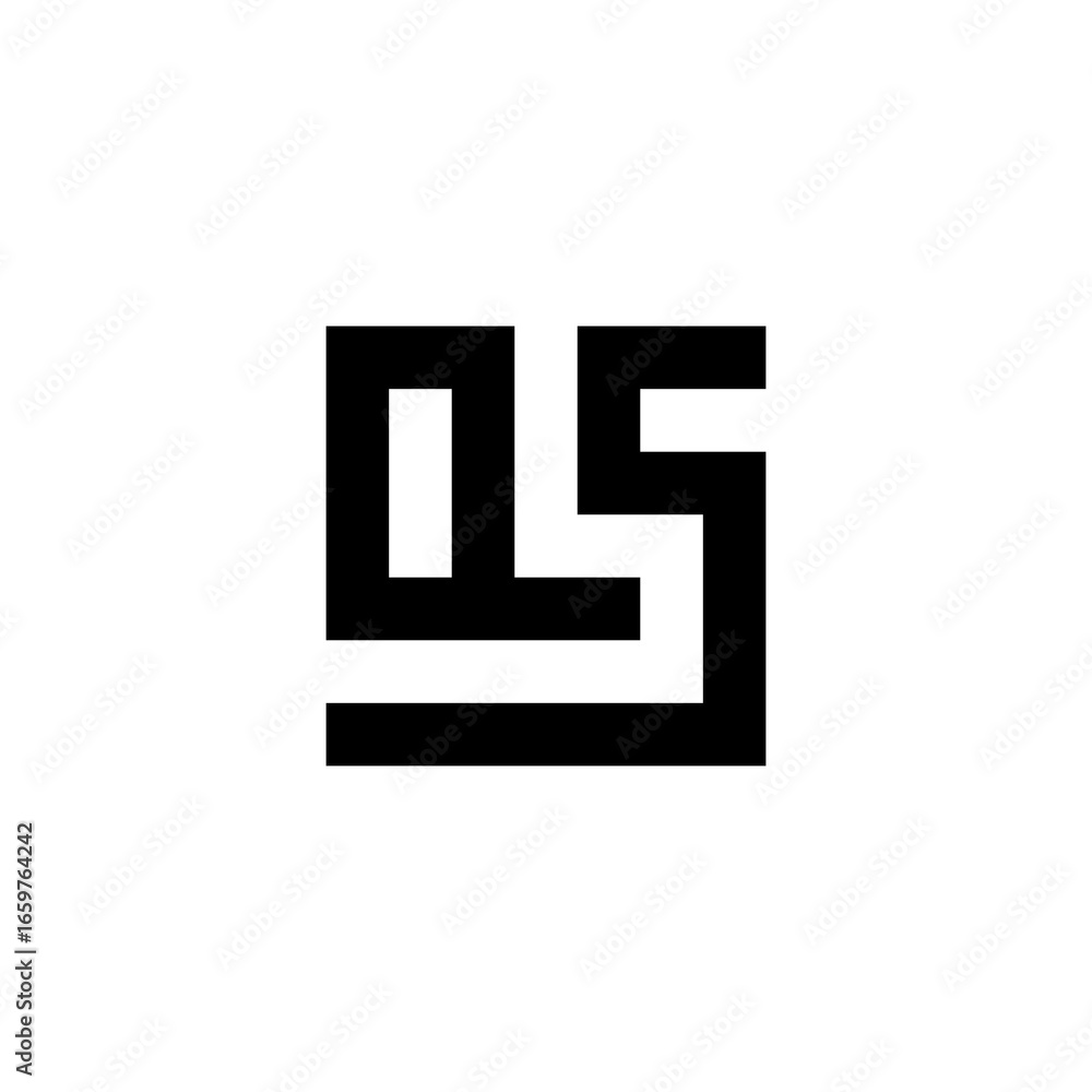 Obraz premium Letter Qs square geometric symbol simple logo vector
