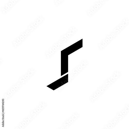 Letter rs sr r s fold geometric symbol simple logo vector