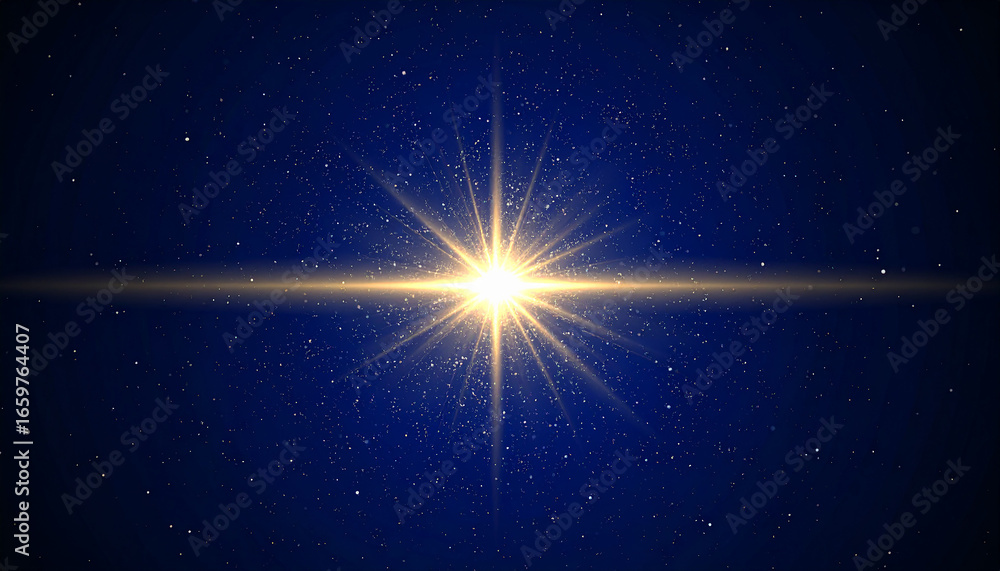 Fototapeta premium Golden Dust Particles Floating in a Beam of Light.gold, glow, abstract, dust, light, particle, magic, beam, haze, illuminated, radiant, shimmer, floating, warm, air, bokeh, christmas, Generative AI
