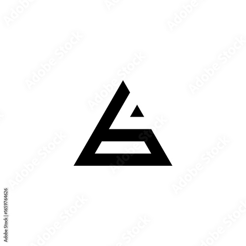 Letter b triangle geometric symbol simple logo vector