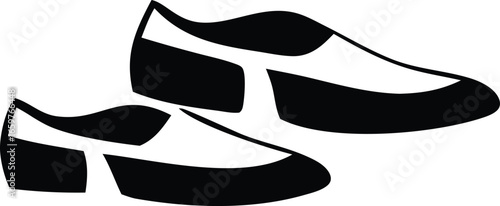 Classic black and white two-tone loafer shoes sketch for fashion design and footwear concepts
