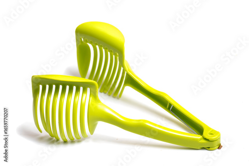 Plastic vegetable peeler, isolated on white background,