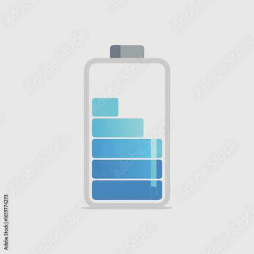 Low Battery Indicator with Light Blue Bars.
