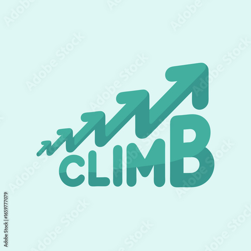 Teal Growth Trend Graphic with CLIMB Text.