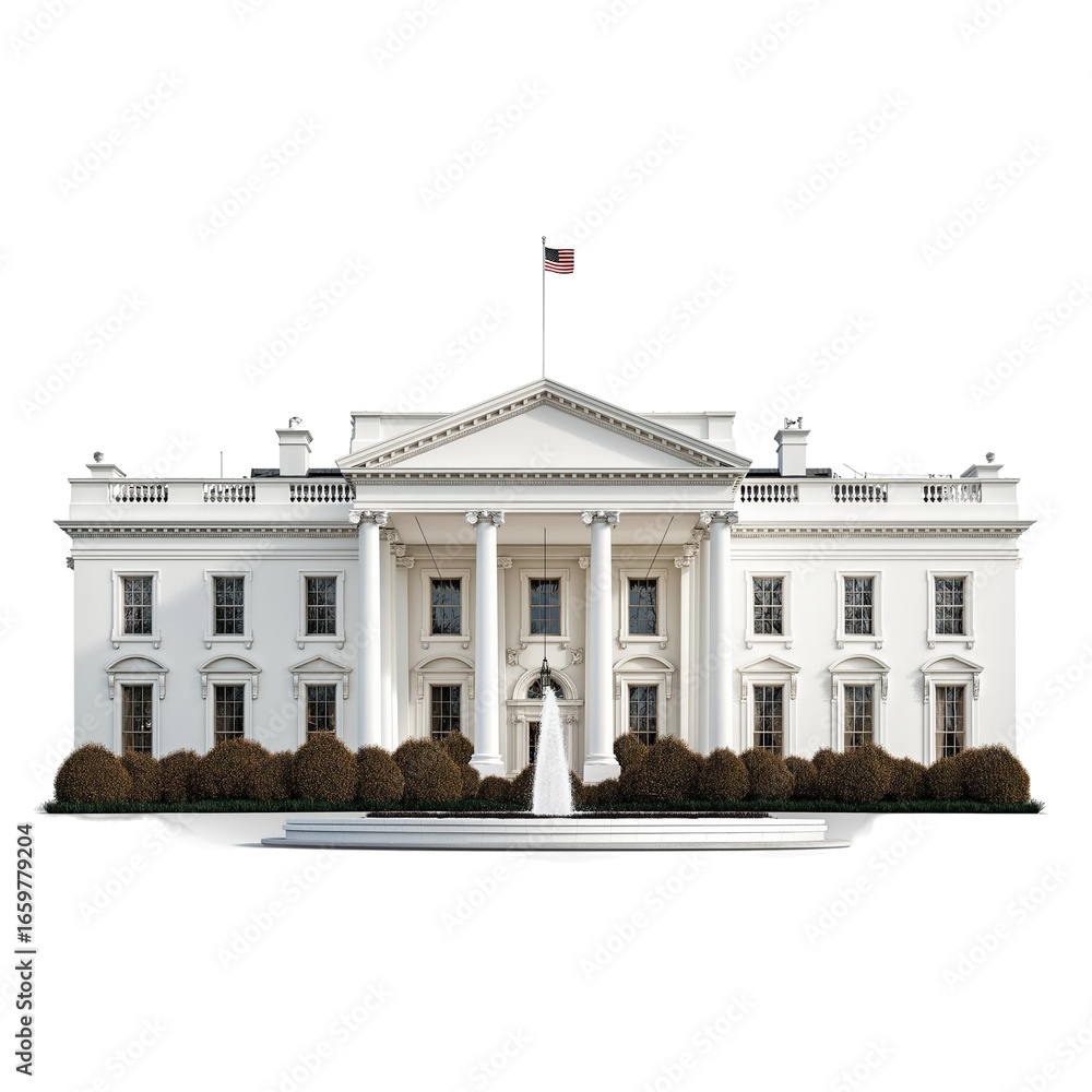 Obraz premium the White House on white background