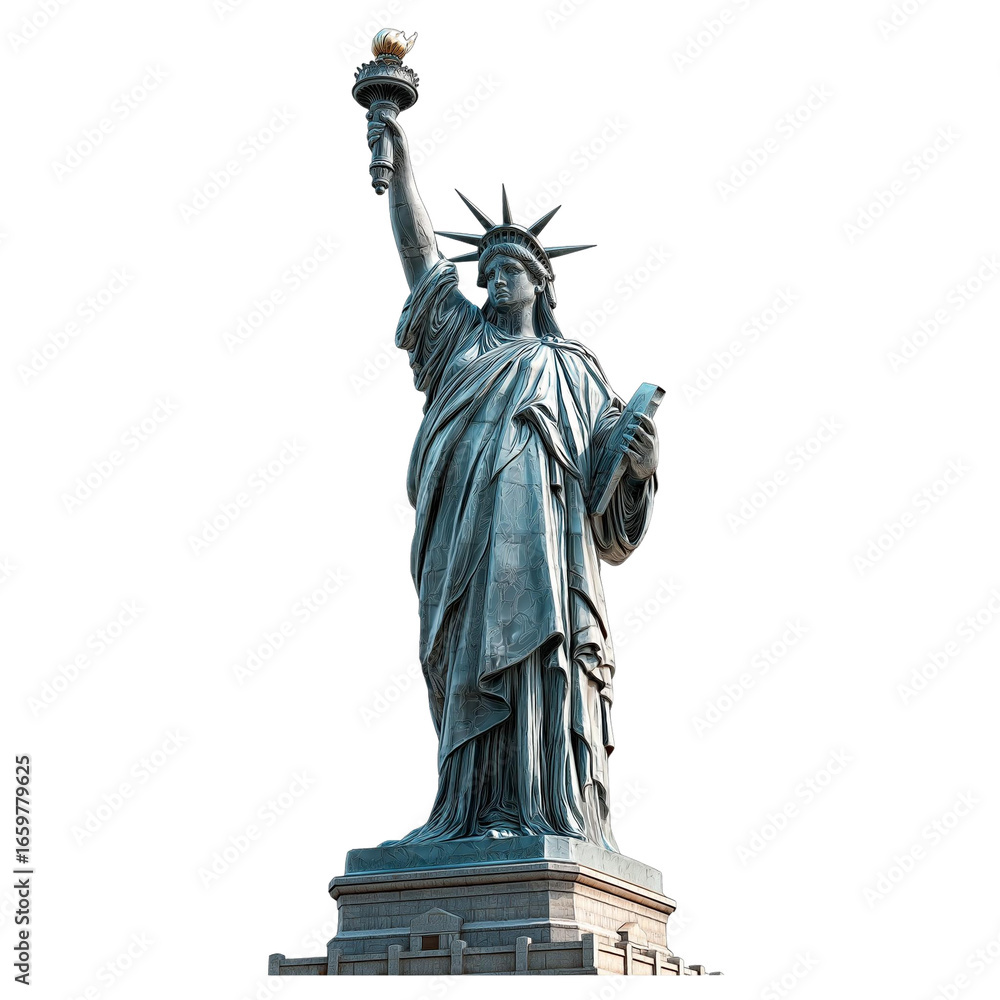 Fototapeta premium Statue of Liberty on white background PNG