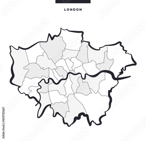 London Boroughs - England, UK, Europe, City, Cartography / Maps
