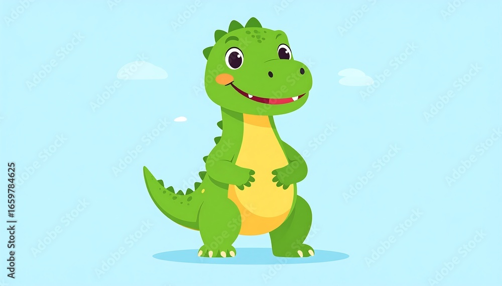 Obraz premium Cute cartoon dinosaur (1)