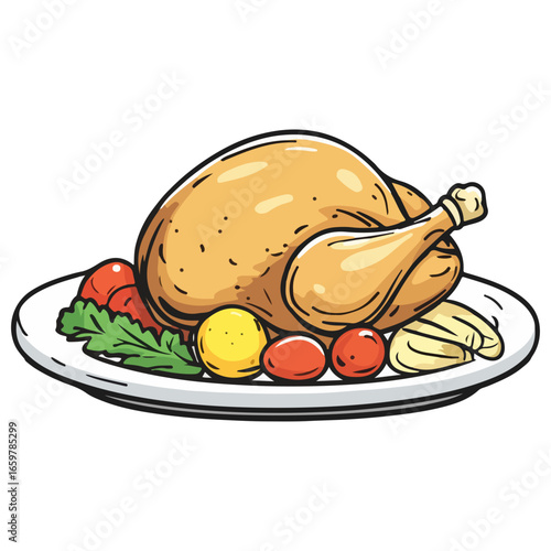 turkey dinner, food, christmas, festival, vector, transparent background, meat, roasted, grilled, roast, dinner, baked, delicious, vegetables, vegetable, cooked, turkey, isolated, tomato, thanksgiving
