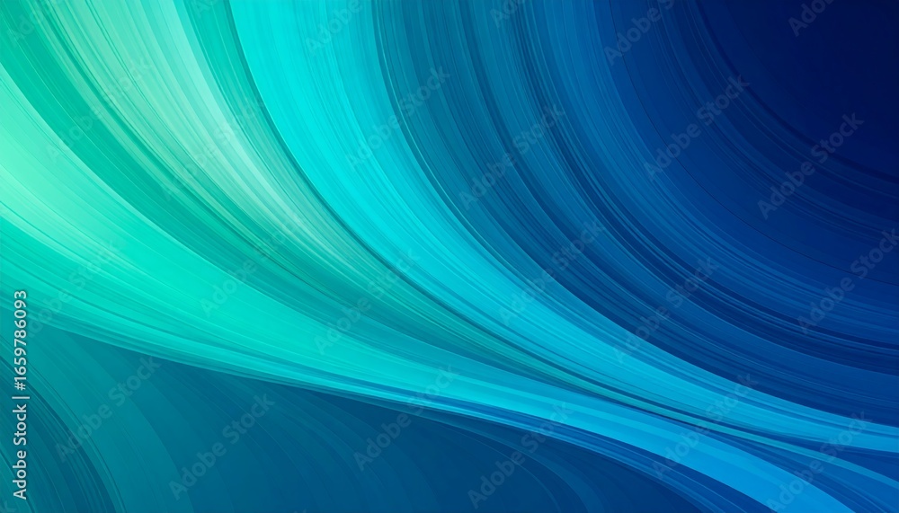 Obraz premium Luminous Cascade of Flowing Teal and Sapphire Curves