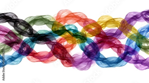 Colorful Abstract Wavy Lines Pattern on White Background for Creative Design Projects