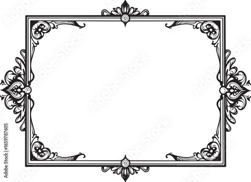 Decorative Elem"Elegant Vintage Floral Frame"ent Laser Cut Bundle