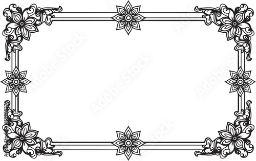Decorative Elem"Elegant Vintage Floral Frame"ent Laser Cut Bundle