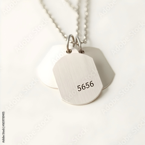 Military identification tags made of stainless sty