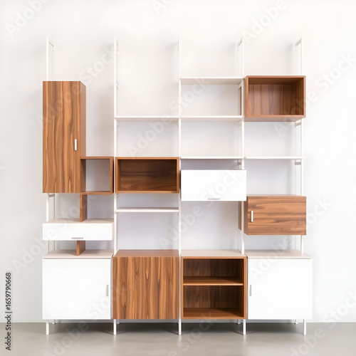 Modern modular shelving system with a versatile