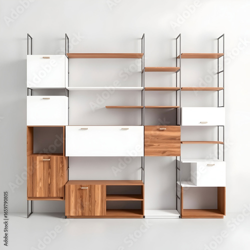 Modern modular shelving system with a versatile
