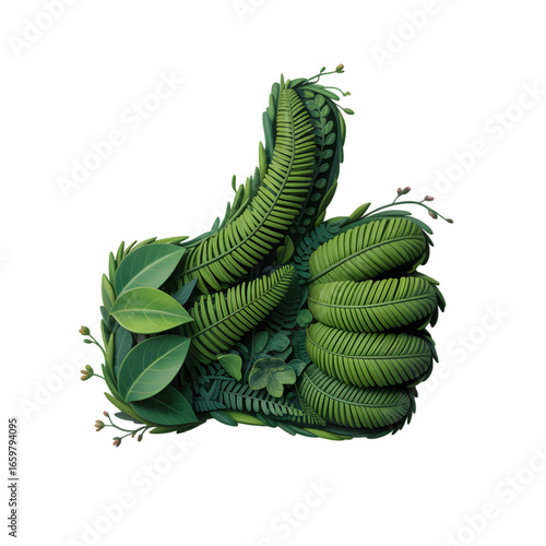 Get the green thumbs up approval with this vibrant natural symbol of growth and positivity
