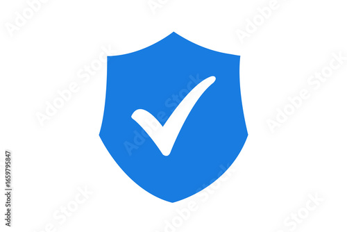 Free Download Shield icon with a checkmark on a white background, symbolizing security, protection, and trust. - GFXLoad