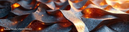 Abstract geometric shapes formed from polished, gleaming metal, reflecting light in a dramatic interplay of form and texture A study in metallic design and sculptural form , background, silver