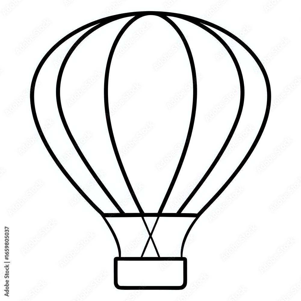 Obraz premium hot air balloon ,outline illustration isolated on white background