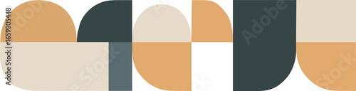 abstract forms of various shapes arranged in consecutive color combinations.