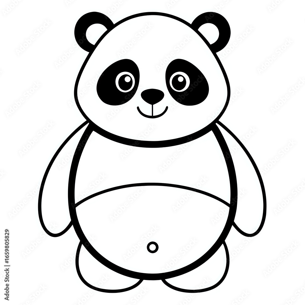Obraz premium panda illustration ,outline isolated on white background