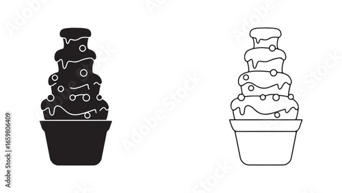 Chocolate fountain with transparent background
