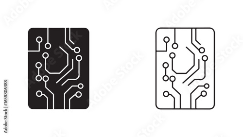 Circuit board outline with transparent background