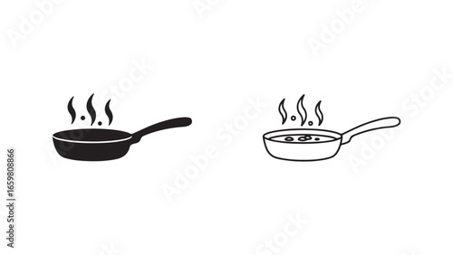 Cooking pot with steam, food inside with transparent background