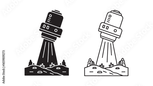 Abandoned space telescope on alien planet
