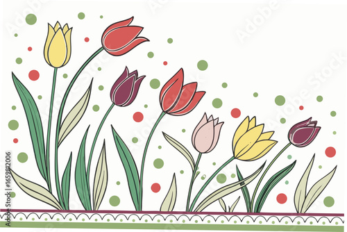 vector illustration of tulips