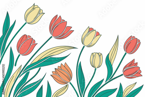 seamless pattern with tulips