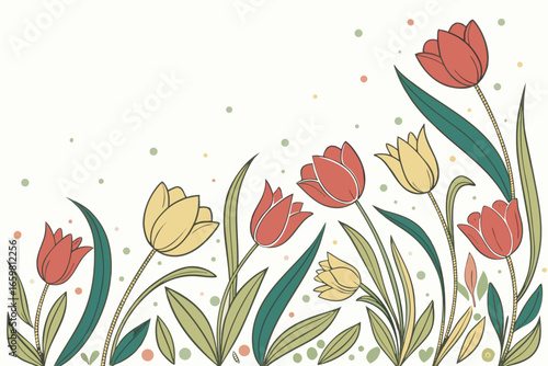vector illustration of tulips