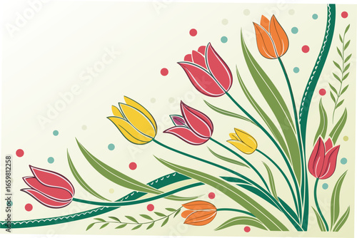 floral background with tulips